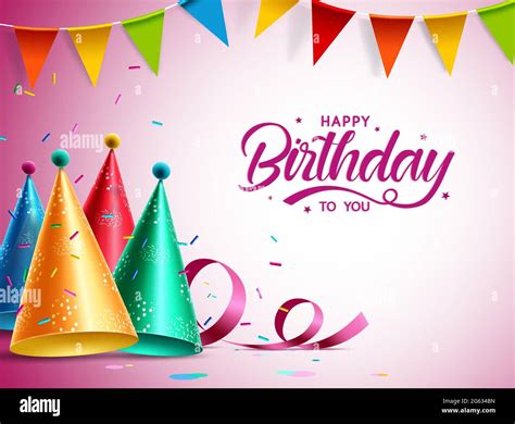 Happy birthday vector banner design. Happy birthday to you text with ...