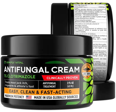 SimplyVital Antifungal Cream 1%, Made in USA - Fast Acting Relief for ...