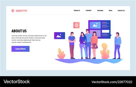 Web site design template about us company Vector Image