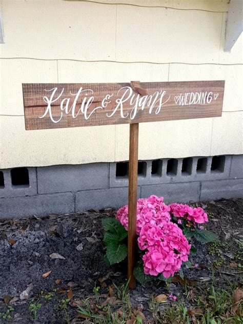 Personalized Wedding Directional Sign, Outdoor Weddings, Rustic Wooden ...