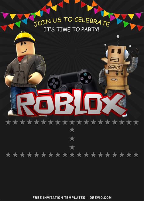 Roblox Invitation, Roblox Birthday Party Invitations Template, Roblox ...