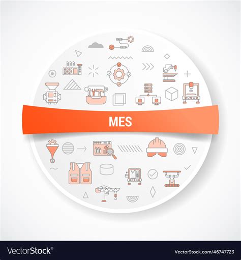 Mes concept with icon concept with round Vector Image