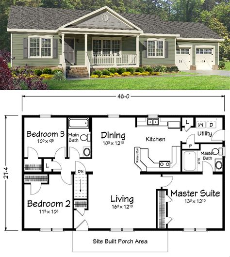 Ranch Style Floor Plans - Small Modern Apartment