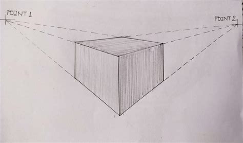 Draw step by step procedure to draw a twopoint perspective drawing of a ...