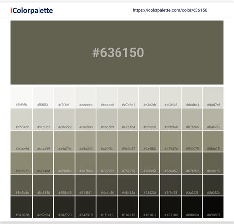 Green Fatigue (similar) Color | 636150 information | Hsl | Rgb | Pantone