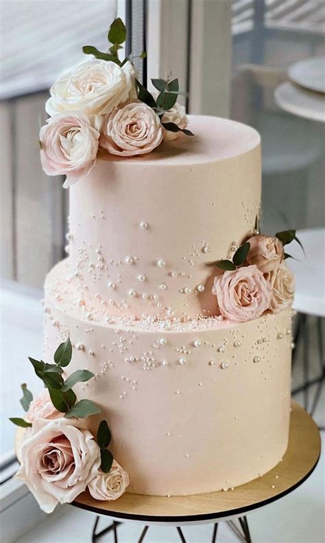 50 timeless pearl wedding cakes blush pink two tiered pearl cake – Artofit