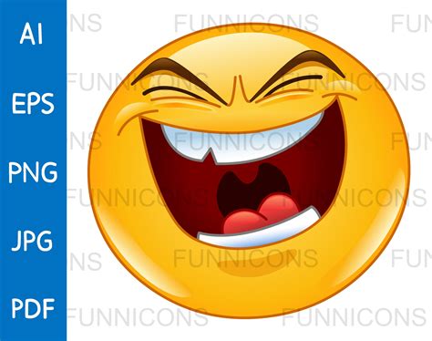 Evil Laughing Emoji, Vector clipart stock cartoon image.