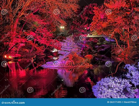 Japanese Gardens of the Fort Worth Botanic Gardens Illuminated by ...