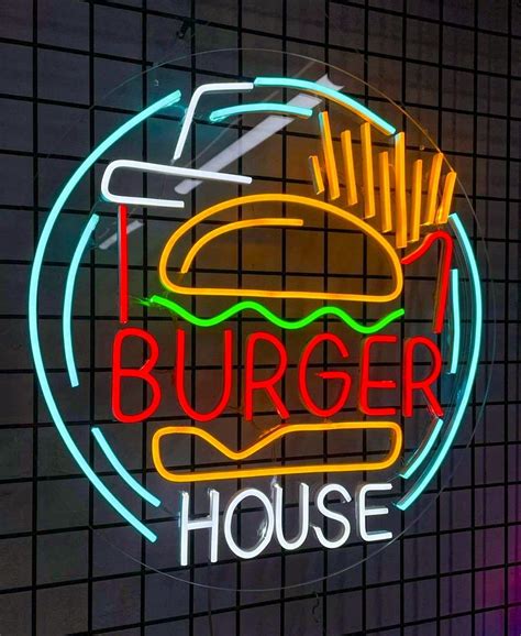 Custom Made Neon Signs, Burger House Neon Sign, LED Business Sign ...