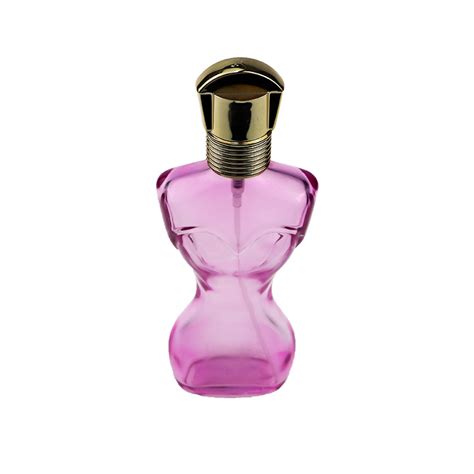 Elegent pink women Body Shape 70ml Glass Perfume Bottle with gold cap ...