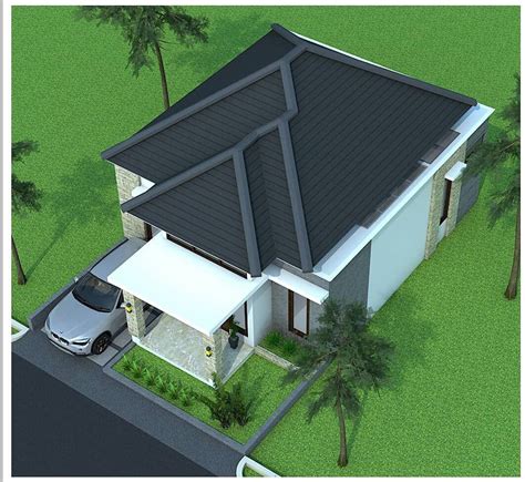 Desain dan Denah Rumah Minimalis Elegan dengan Atap Limasan Ukuran ...