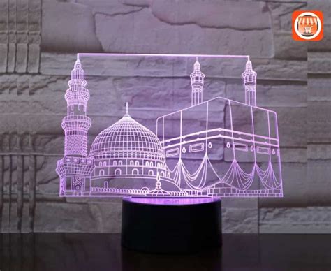 Lampe De Nuit Islamique à Led Illusion 3d Pour Musulman Lampe De