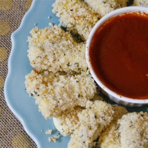 Healthier Mozzarella Cheese Sticks with Dipping Sauce - A Savory Feast