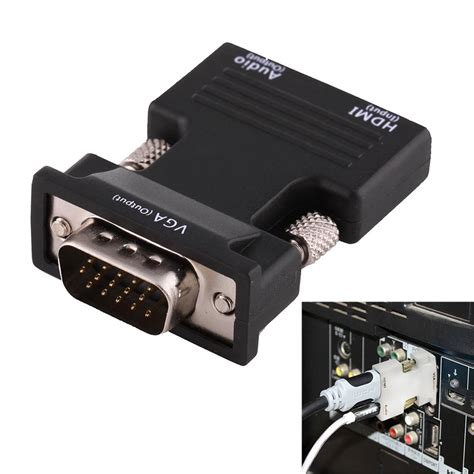 AMZER HDMI Female to VGA Male Converter With Audio Output Adapter for ...