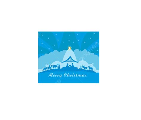 Birth Of Jesus In Bethlehem Christmas Church Silhouette Vector ...