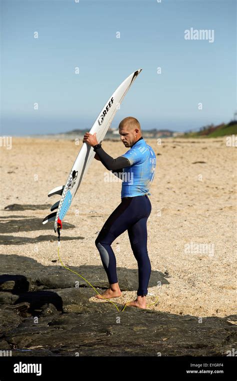 Australian professional surfer Mick Fanning on the beach at the 2015 J ...