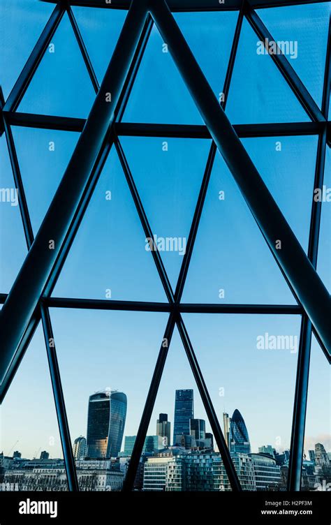 View of City of London from City Hall, London, England, UK Stock Photo ...