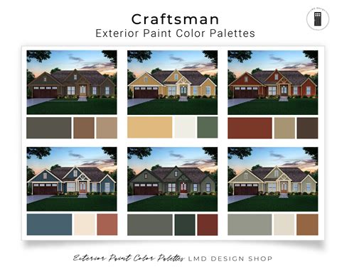 Craftsman Exterior Paint Color Palettes Exterior House Paint - Etsy Canada