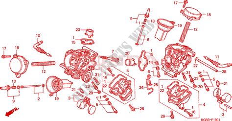 CARBURETOR (COMPONENT PARTS) for Honda SHADOW 125 1999 # HONDA ...