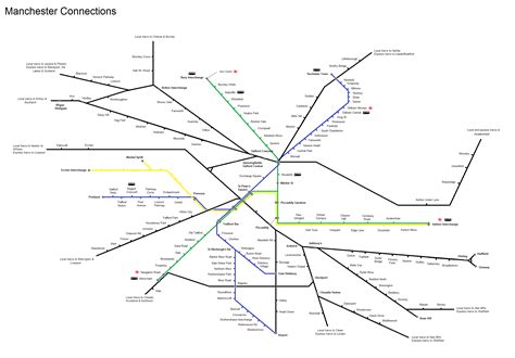 Greater Manchester local train & metrolink network maps