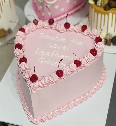 Baby Pink Heart Cake with Cherries - Sugar Whipped Cakes Website