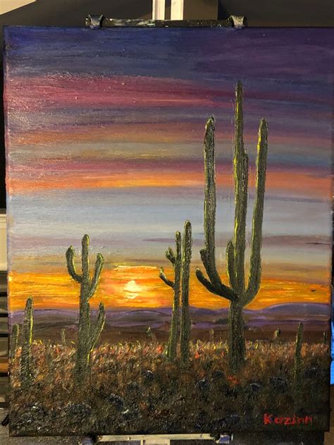 “Sunset over the Arizona Desert” in 2024 | Desert painting ...