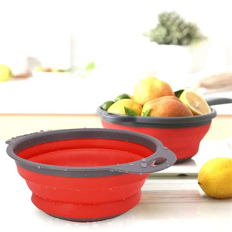 Kitchen Foldable Silicone Strainer,Bonison Collapsible Colander with ...