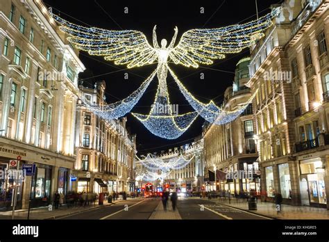 Christmas lights on Regent Street, London England United Kingdom UK ...