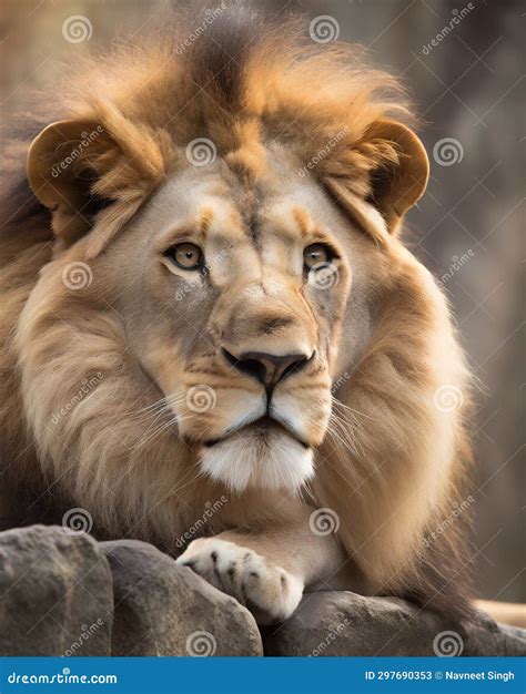 Lion face close up stock image. Image of mane, intense - 297690353