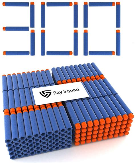 300 Pack, Nerf Compatible Foam Toy Darts by Ray Squad, Premium Refill ...