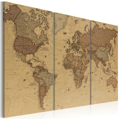 WORLD MAP Canvas Print Framed Wall Art Picture Image k-B-0053-b-e | eBay