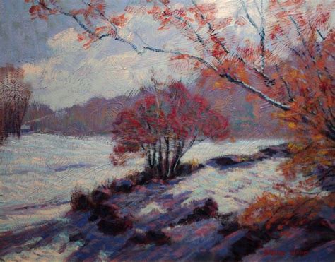 Contemporary Impressionist Snow Scene from clean-oil-painting on Ruby Lane