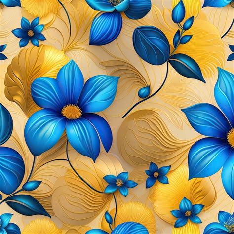 Premium Photo | Beautiful floral wallpaper. Voluminous blue flowers on ...