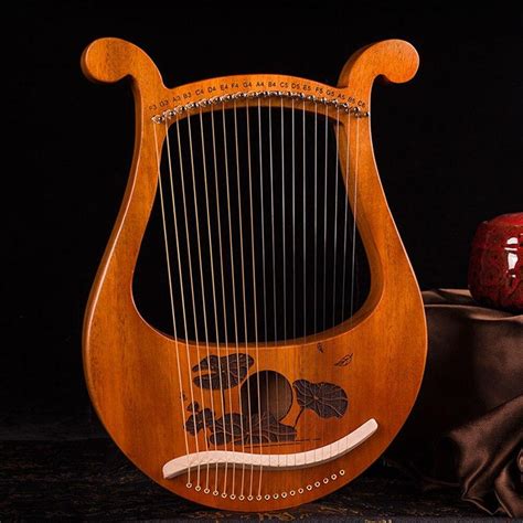 19 String Lyre Harp Mahogany Harp Music Instrument With Spare Strings ...