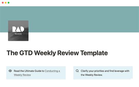 GTD weekly review | Notion Template