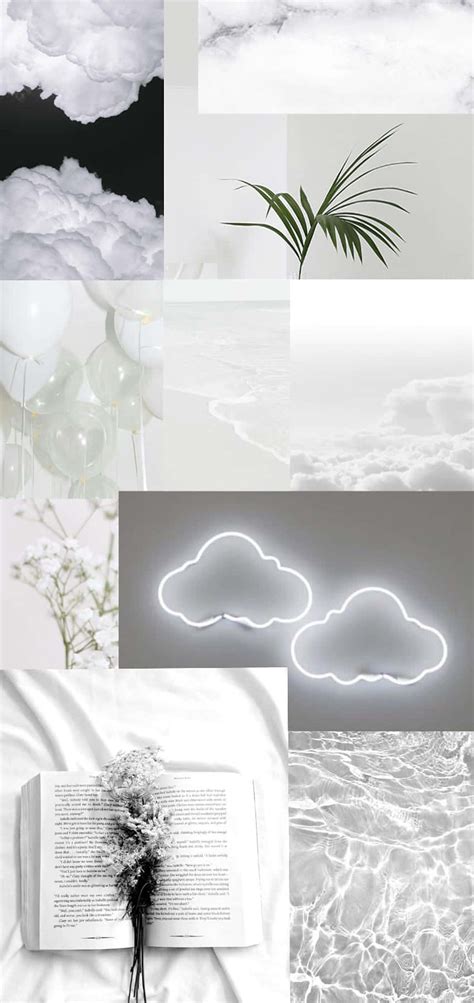 Download Soft White Aesthetic Cell Phone Collage Wallpaper | Wallpapers.com