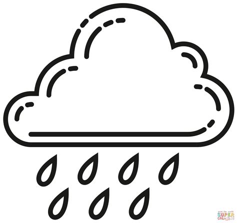 Cloud with Rain coloring page | Free Printable Coloring Pages