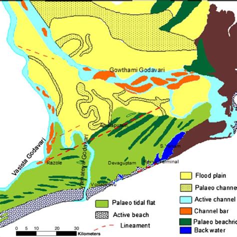 Location map of the Central Godavari delta, East Godavari district ...