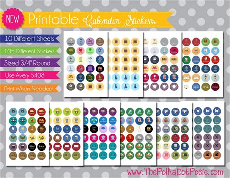 Free Printable Calendar Reminder Stickers | Month Calendar Printable