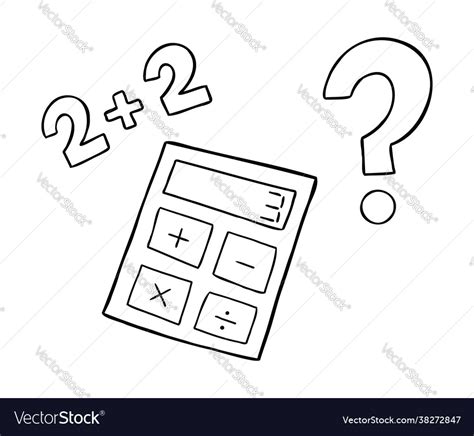 Cartoon calculator wrong math and question mark Vector Image