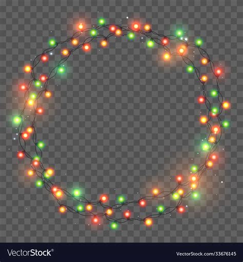 Wreath christmas lights Royalty Free Vector Image