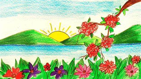 Flower Garden Drawing Easy | Best Flower Site