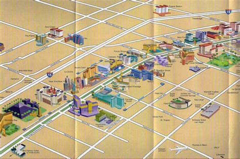 Detailed map of casinos and hotels of Las Vegas city | Vidiani.com ...