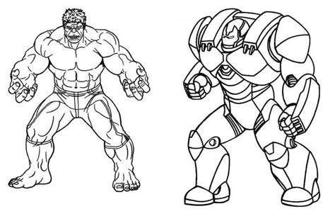 Hulkbuster vs Hulk 3 Coloring Page - Free Printable Coloring Pages for Kids