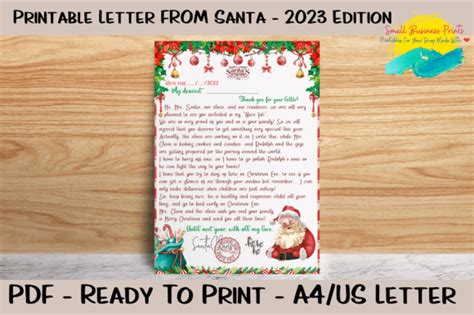 Printable Letter from Santa 2023 Graphic by Small Business Prints ...