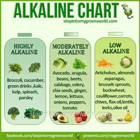 Alkaline Charts From Vegetables And Some Fruits | Trusper