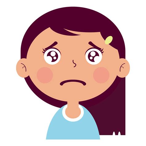 girl sad face cartoon cute 14604248 PNG