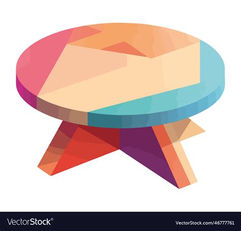 Wooden circle table furniture Royalty Free Vector Image