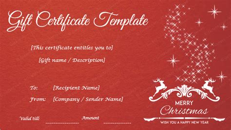 Christmas Gift Certificate Templates - Editable and Printable Designs