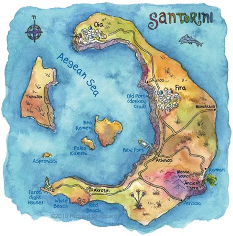 Map of Santorini – The Artist on the Road